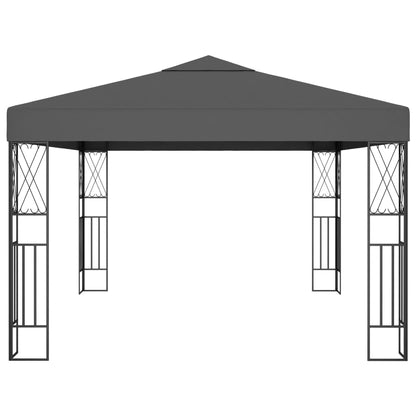 Gazebo con Stringa di Luci LED 3x4 m in Tessuto Antracite - homemem39