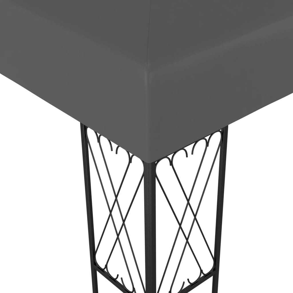 Gazebo con Stringa di Luci LED 3x4 m in Tessuto Antracite - homemem39