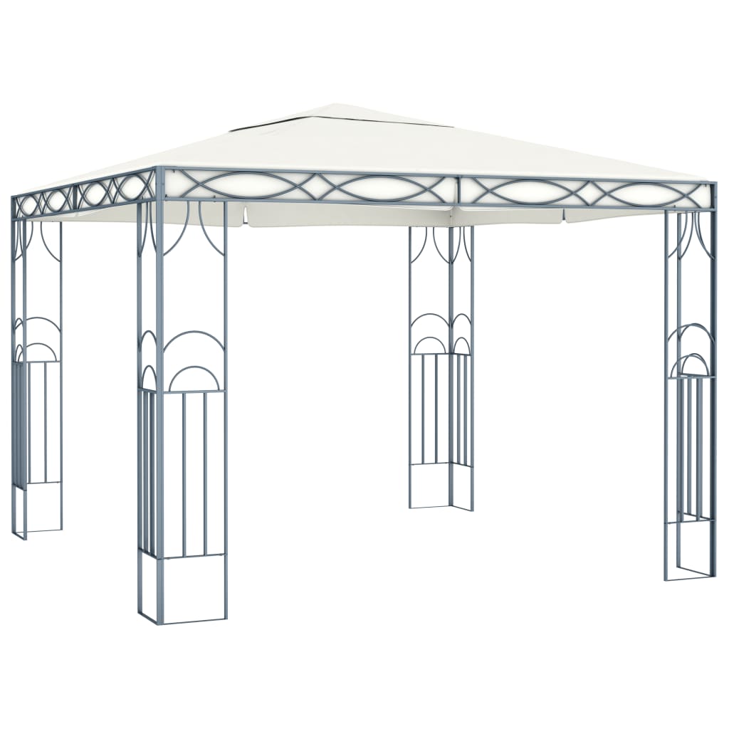 Gazebo con Stringa di Luci LED 300x300 cm Crema - homemem39