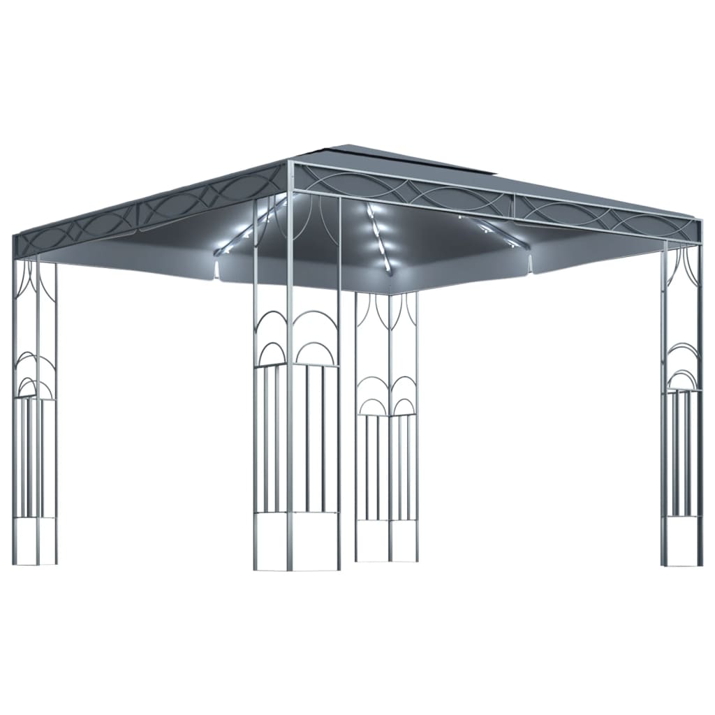 Gazebo con Stringa di Luci LED 300x300 cm Antracite - homemem39