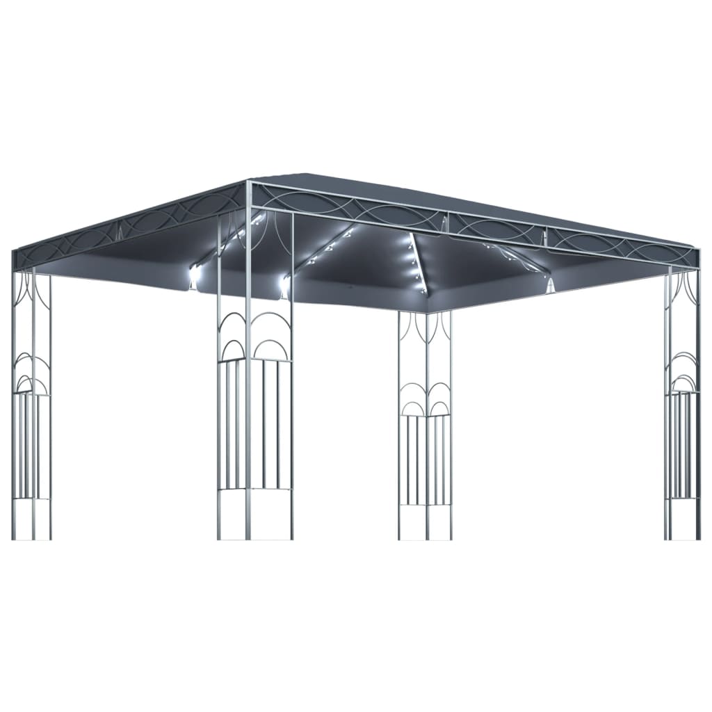 Gazebo con Stringa di Luci LED 400x300 cm Antracite - homemem39