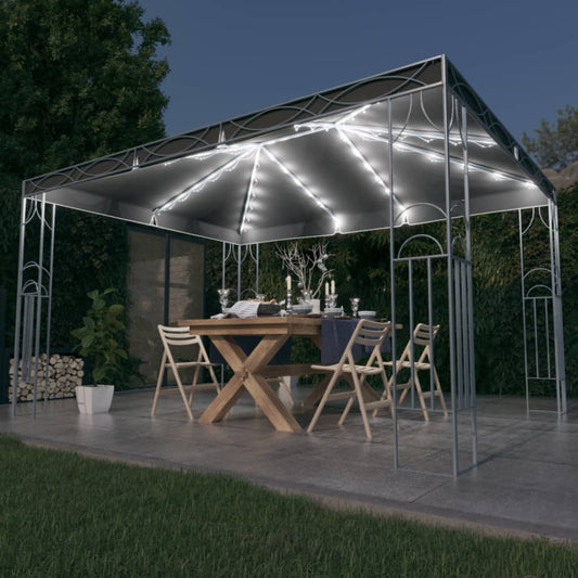 Gazebo con Stringa di Luci LED 400x300 cm Antracite - homemem39