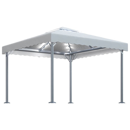 Gazebo con Stringa di Luci LED 300x300 cm Crema in Alluminio - homemem39