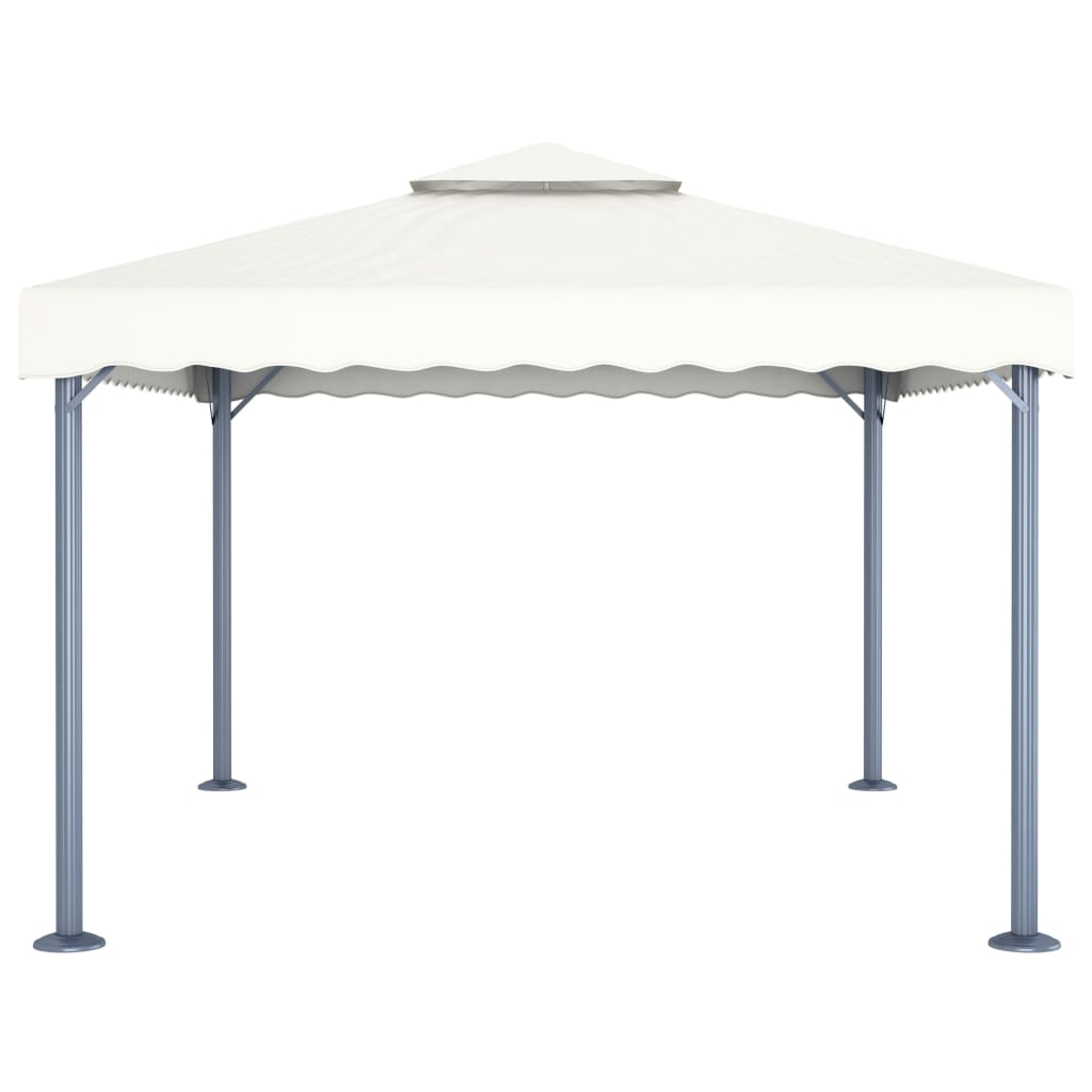 Gazebo con Stringa di Luci LED 400x300 cm Crema in Alluminio - homemem39