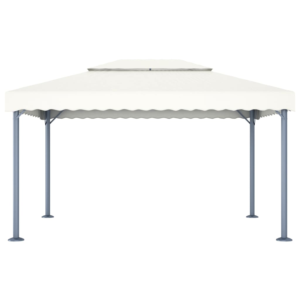 Gazebo con Stringa di Luci LED 400x300 cm Crema in Alluminio - homemem39