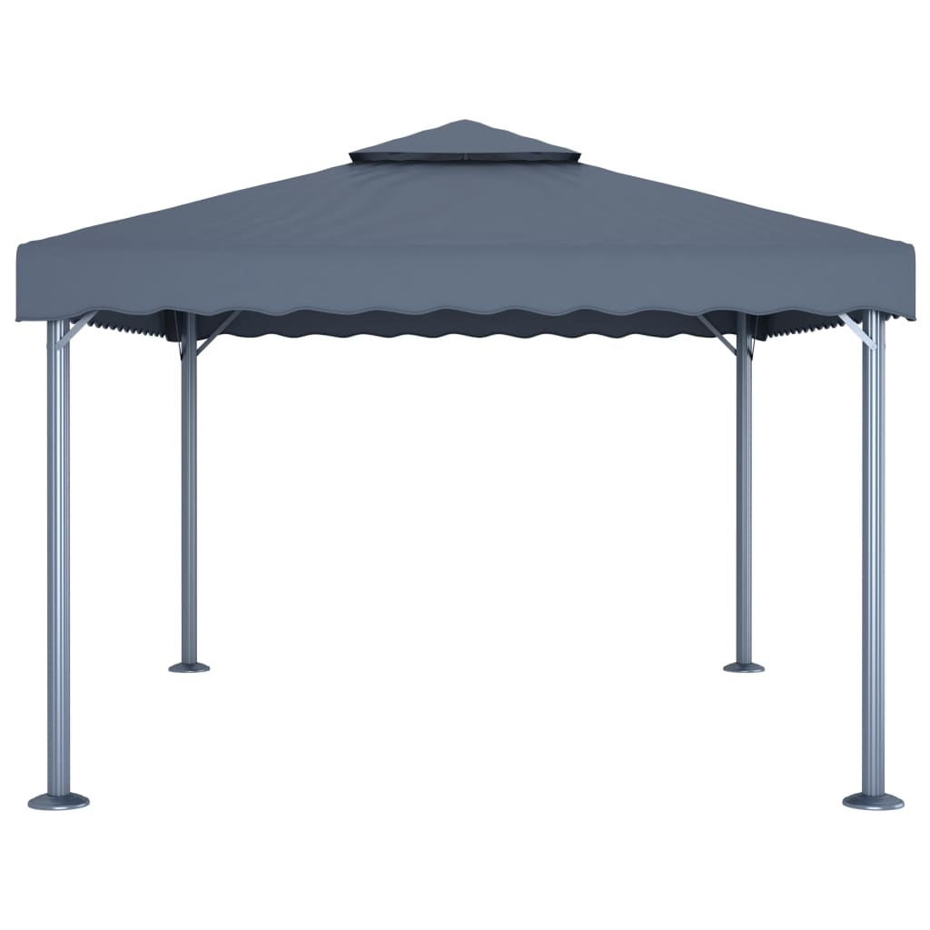 Gazebo con Pareti e Luci LED 400x300 cm Antracite in Alluminio - homemem39