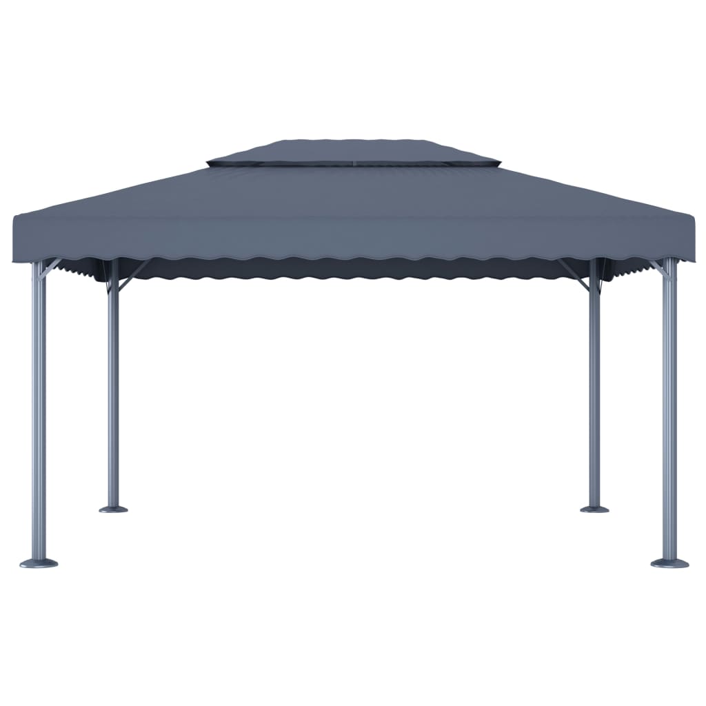 Gazebo con Pareti e Luci LED 400x300 cm Antracite in Alluminio - homemem39