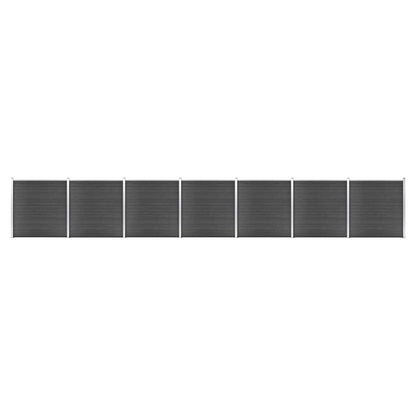 Set Pannelli di Recinzione in WPC 1218x186 cm Nero - homemem39
