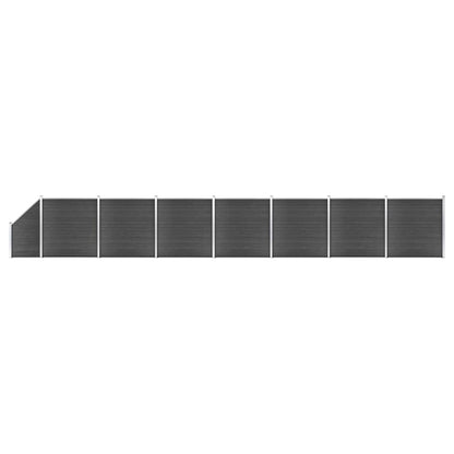 Set Pannelli di Recinzione in WPC 1311x(105-186) cm Nero - homemem39