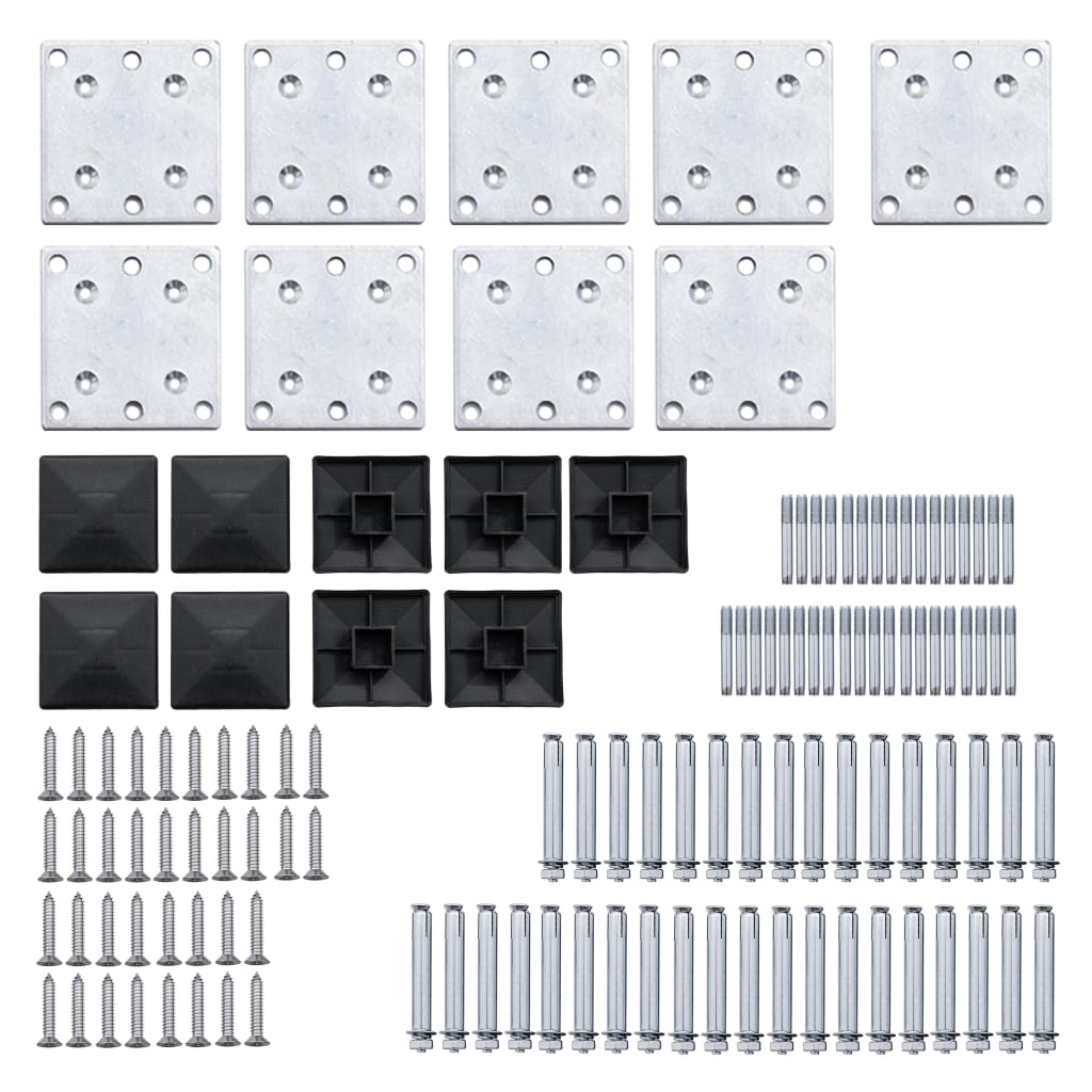 Set Pannelli di Recinzione in WPC 1311x(105-186) cm Nero - homemem39