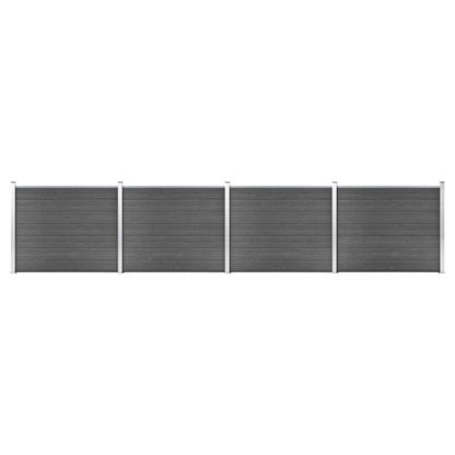 Set Pannelli di Recinzione in WPC 699x146 cm Nero - homemem39