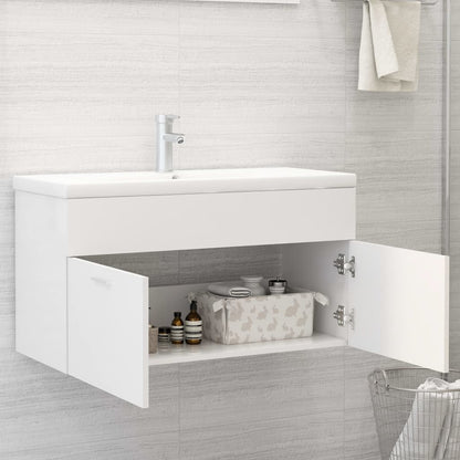 Mobile da Bagno con Lavabo Integrato Bianco in Truciolato - homemem39