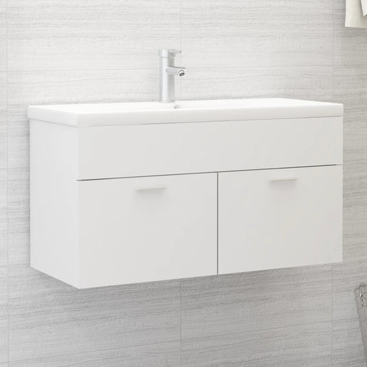 Mobile da Bagno con Lavabo Integrato Bianco in Truciolato - homemem39