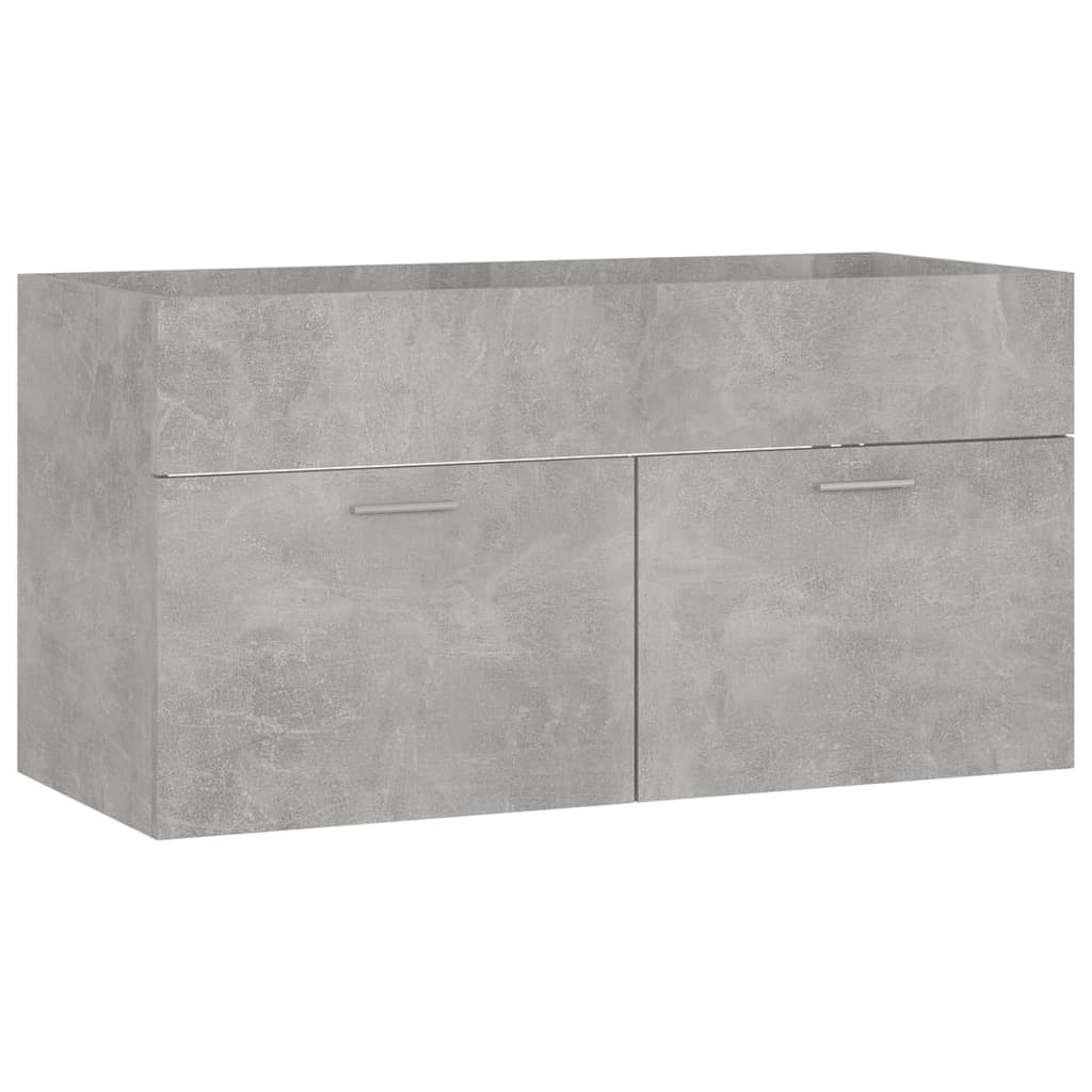 Mobile Bagno con Lavabo Integrato Grigio Cemento in Truciolato - homemem39