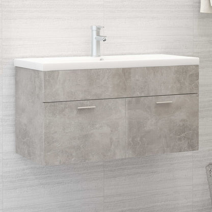 Mobile Bagno con Lavabo Integrato Grigio Cemento in Truciolato - homemem39