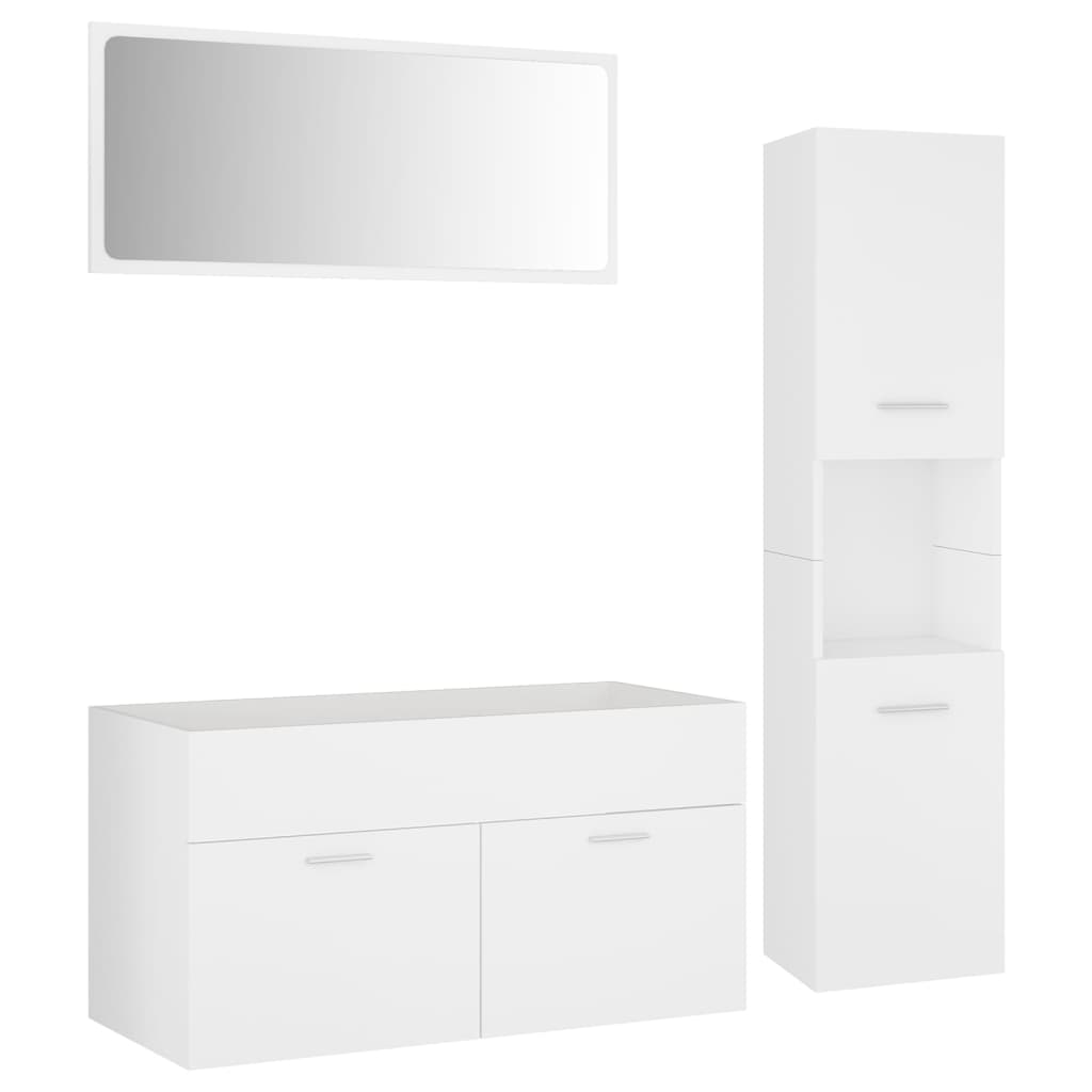 Set Mobili da Bagno Bianco in Truciolato - homemem39