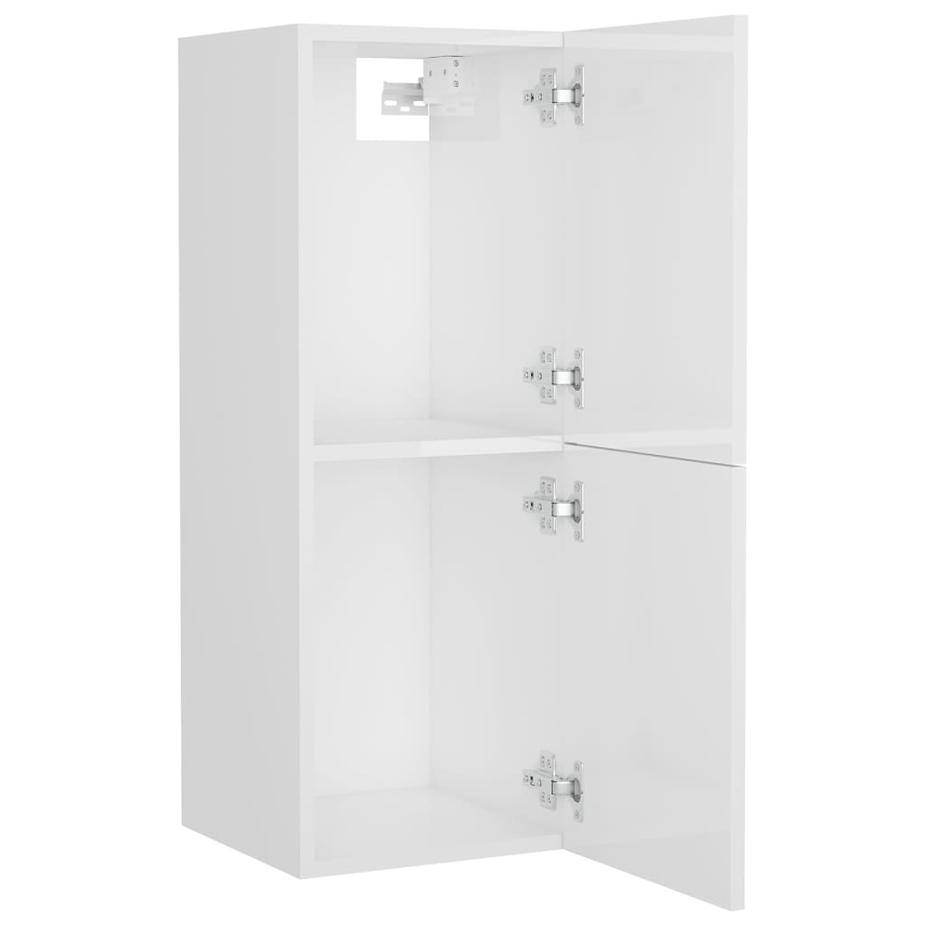 Set Mobili da Bagno Bianco Lucido in Truciolato - homemem39