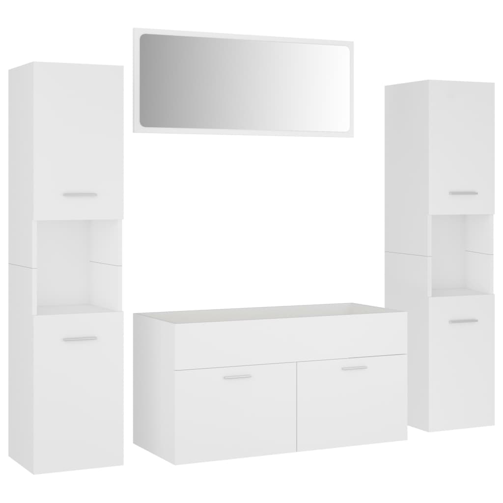 Set Mobili da Bagno Bianco in Truciolato - homemem39