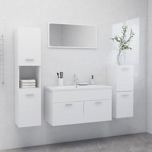 Set Mobili da Bagno Bianco in Truciolato - homemem39