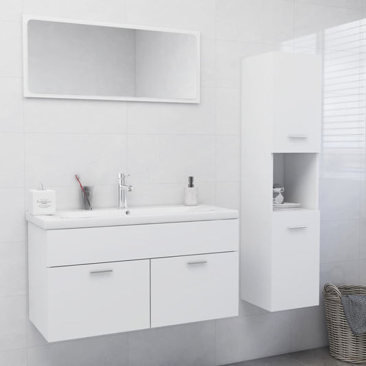 Set Mobili da Bagno Bianco in Legno Multistrato - homemem39