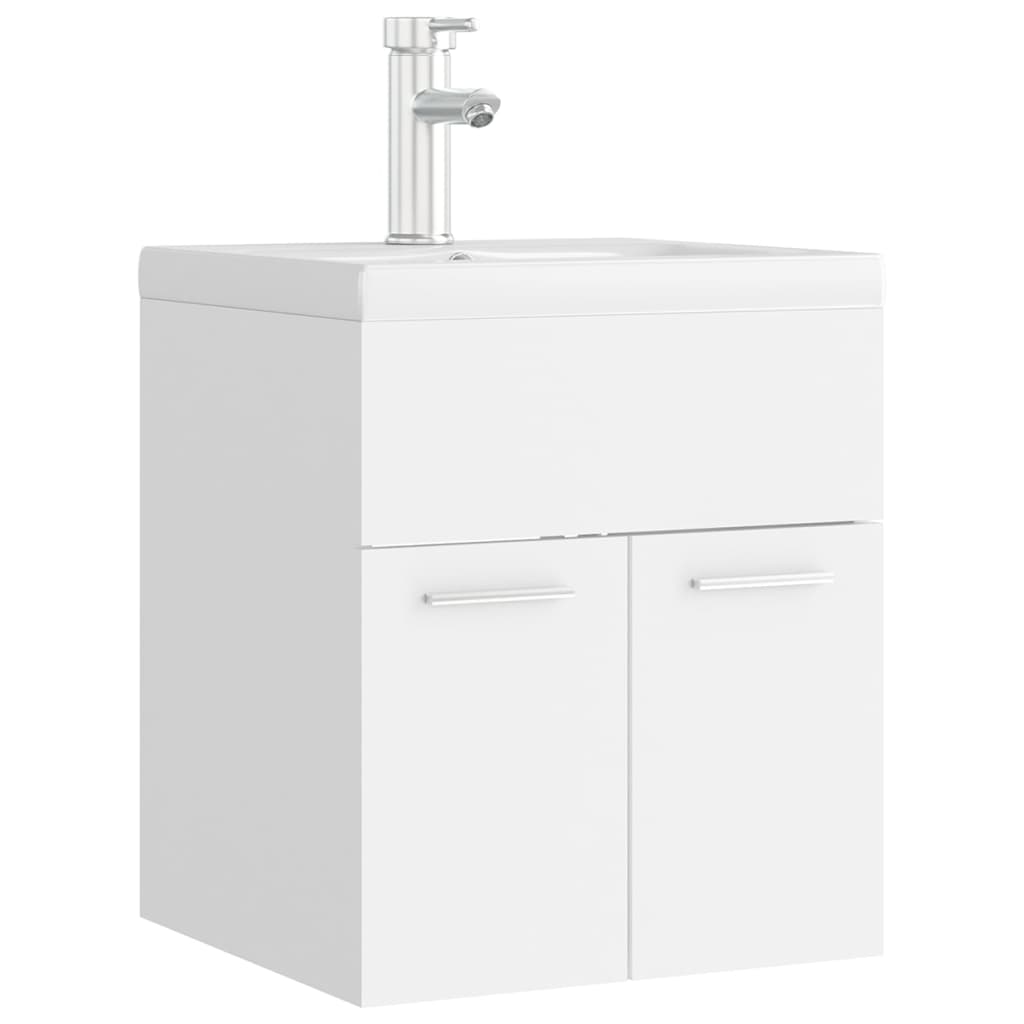 Mobile Bagno con Lavabo Integrato Bianco in Legno Multistrato - homemem39