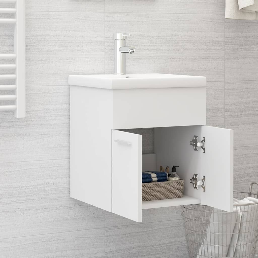 Mobile Bagno con Lavabo Integrato Bianco in Legno Multistrato - homemem39