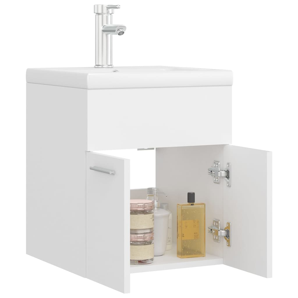 Mobile Bagno con Lavabo Integrato Bianco in Legno Multistrato - homemem39