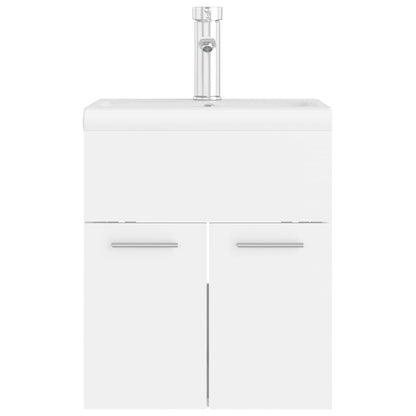 Mobile Bagno con Lavabo Integrato Bianco in Legno Multistrato - homemem39