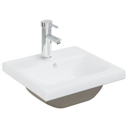 Mobile Bagno con Lavabo Integrato Bianco Lucido in Truciolato - homemem39