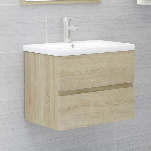 Mobile Bagno con Lavabo Integrato Rovere Sonoma in Truciolato - homemem39