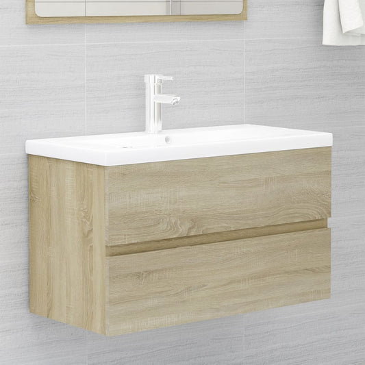 Mobile Bagno con Lavabo Integrato Rovere Sonoma in Truciolato - homemem39