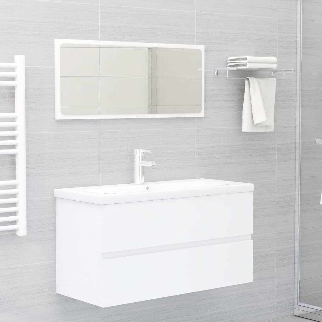 Mobile da Bagno con Lavabo Integrato Bianco in Truciolato - homemem39