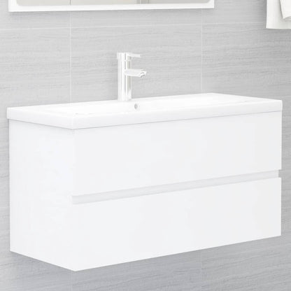 Mobile da Bagno con Lavabo Integrato Bianco in Truciolato - homemem39