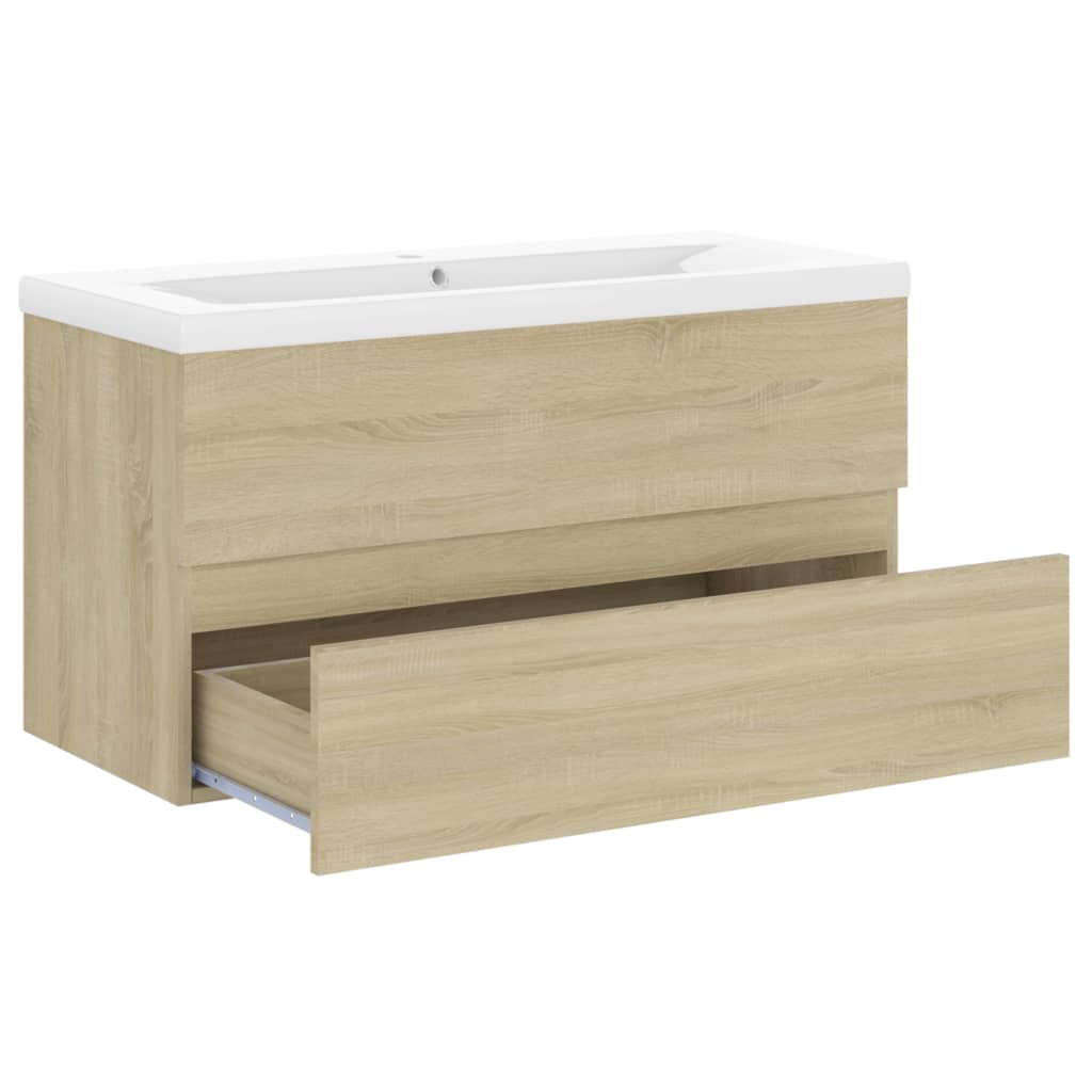 Mobile con Lavabo Integrato Rovere Sonoma in Legno Multistrato - homemem39