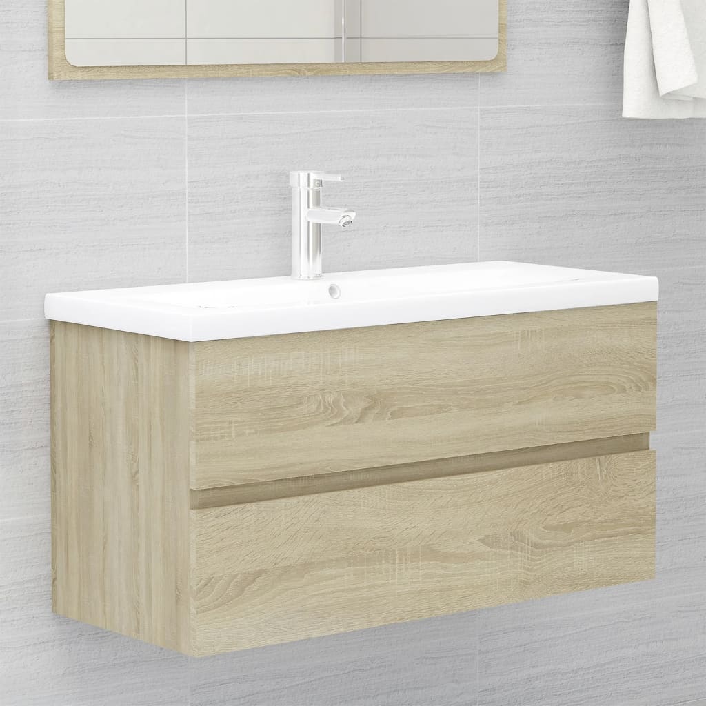 Mobile con Lavabo Integrato Rovere Sonoma in Legno Multistrato - homemem39