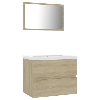 Set Mobili da Bagno Rovere Sonoma in Legno Multistrato - homemem39