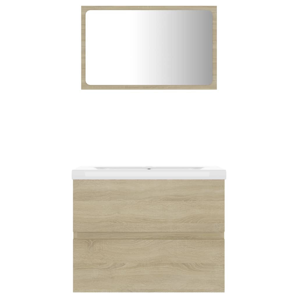 Set Mobili da Bagno Rovere Sonoma in Legno Multistrato - homemem39