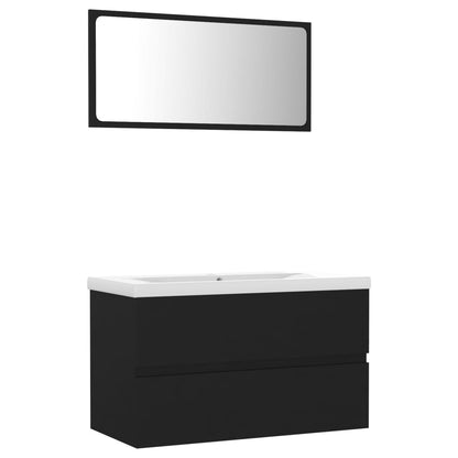 Set Mobili da Bagno Nero in Truciolato - homemem39