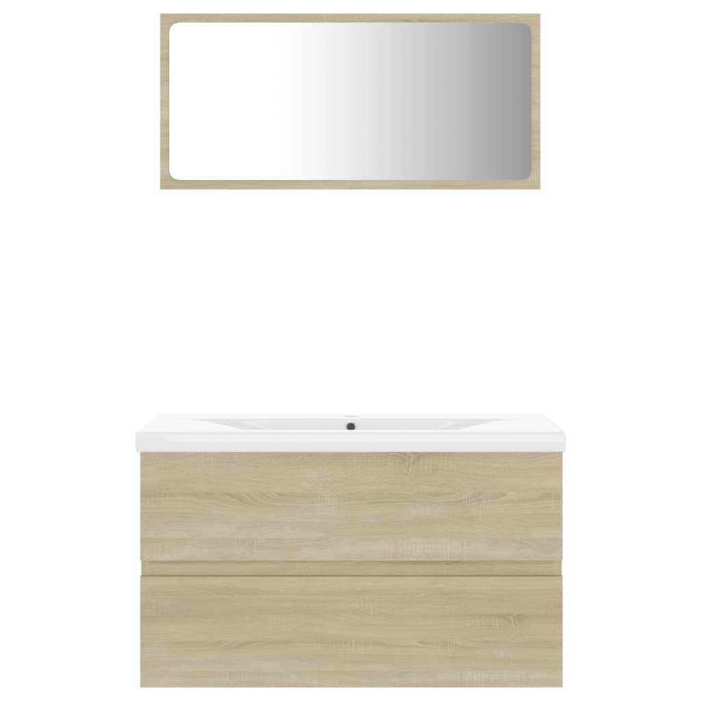 Set Mobili da Bagno Rovere Sonoma in Legno Multistrato - homemem39