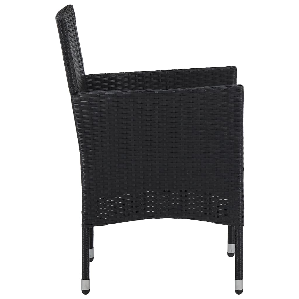 Set Mobili da Pranzo per Giardino 3 pz Nero - homemem39