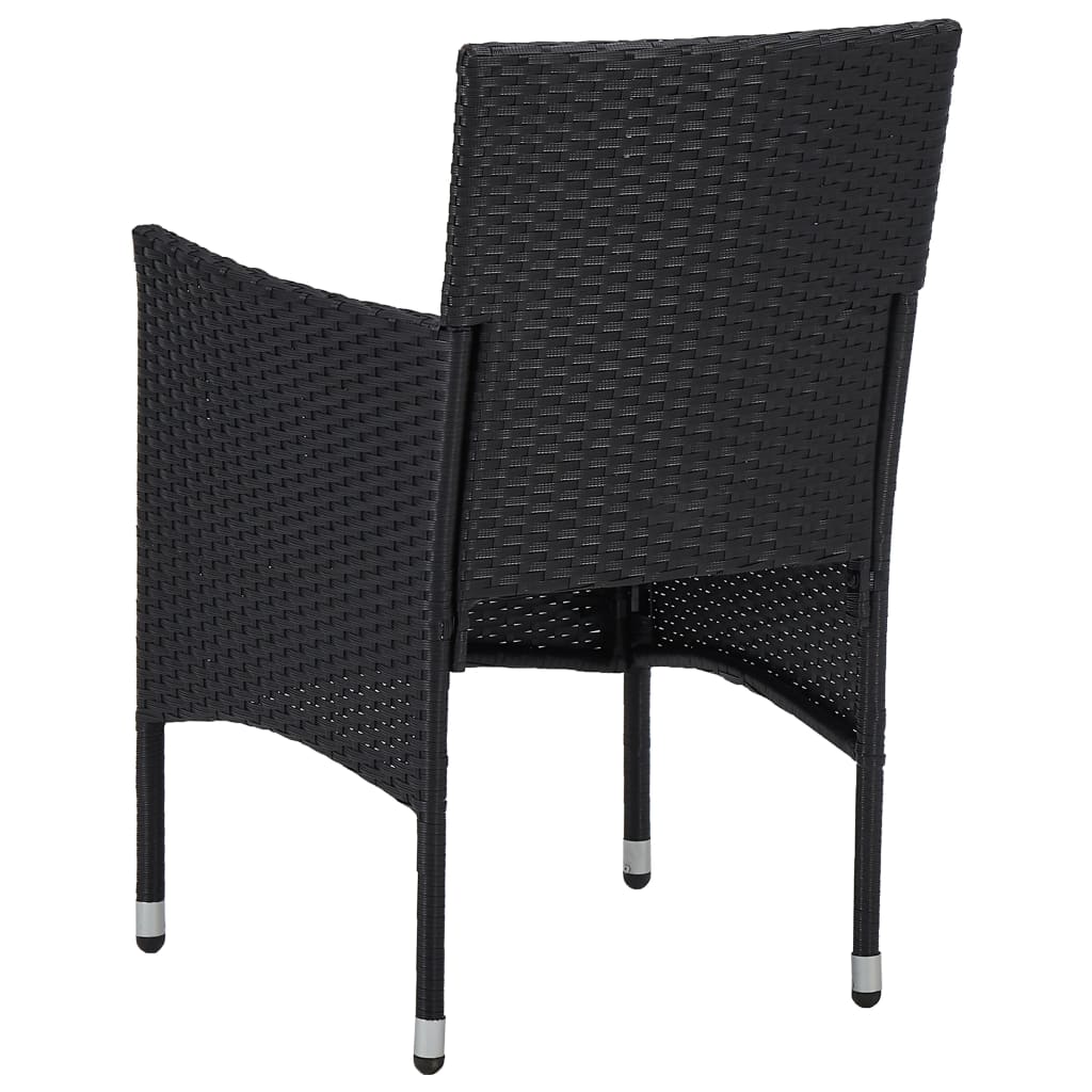 Set Mobili da Pranzo per Giardino 3 pz Nero - homemem39