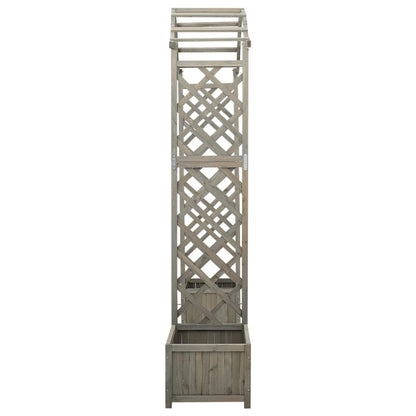 Pergola da Giardino con Fioriera Grigio Legno Massello di Abete - homemem39