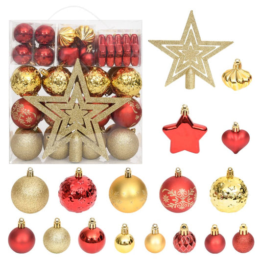 Set Addobbi di Natale 70 pz Oro e Rosso - homemem39