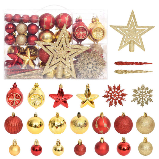 Set Addobbi di Natale 108 pz Oro e Rosso - homemem39