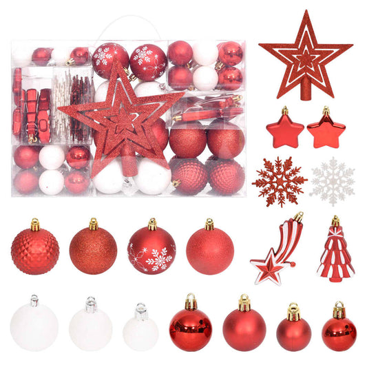 Set Addobbi di Natale 108 pz Rosso e Bianco - homemem39