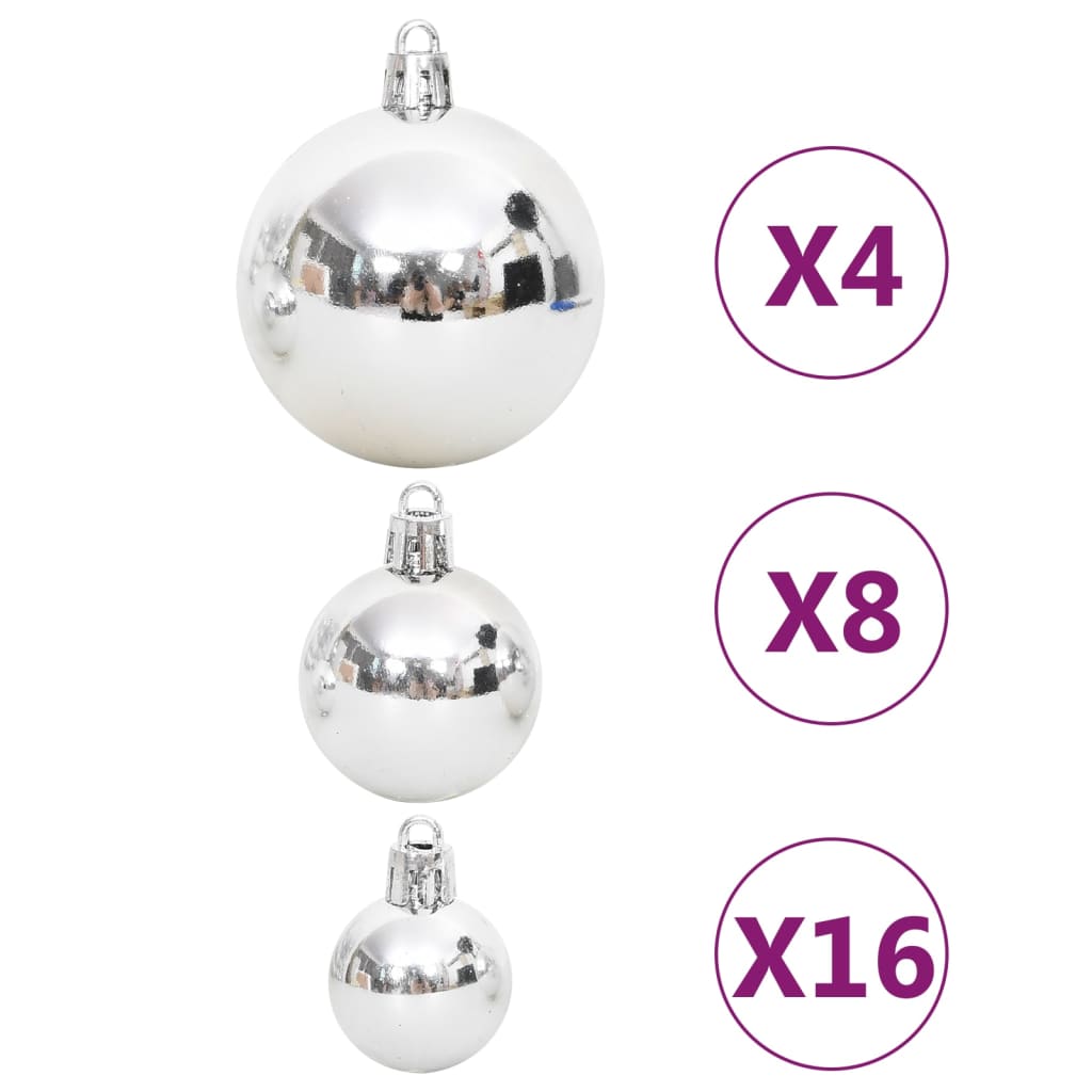 Set Addobbi di Natale 108 pz Argento e Bianco - homemem39