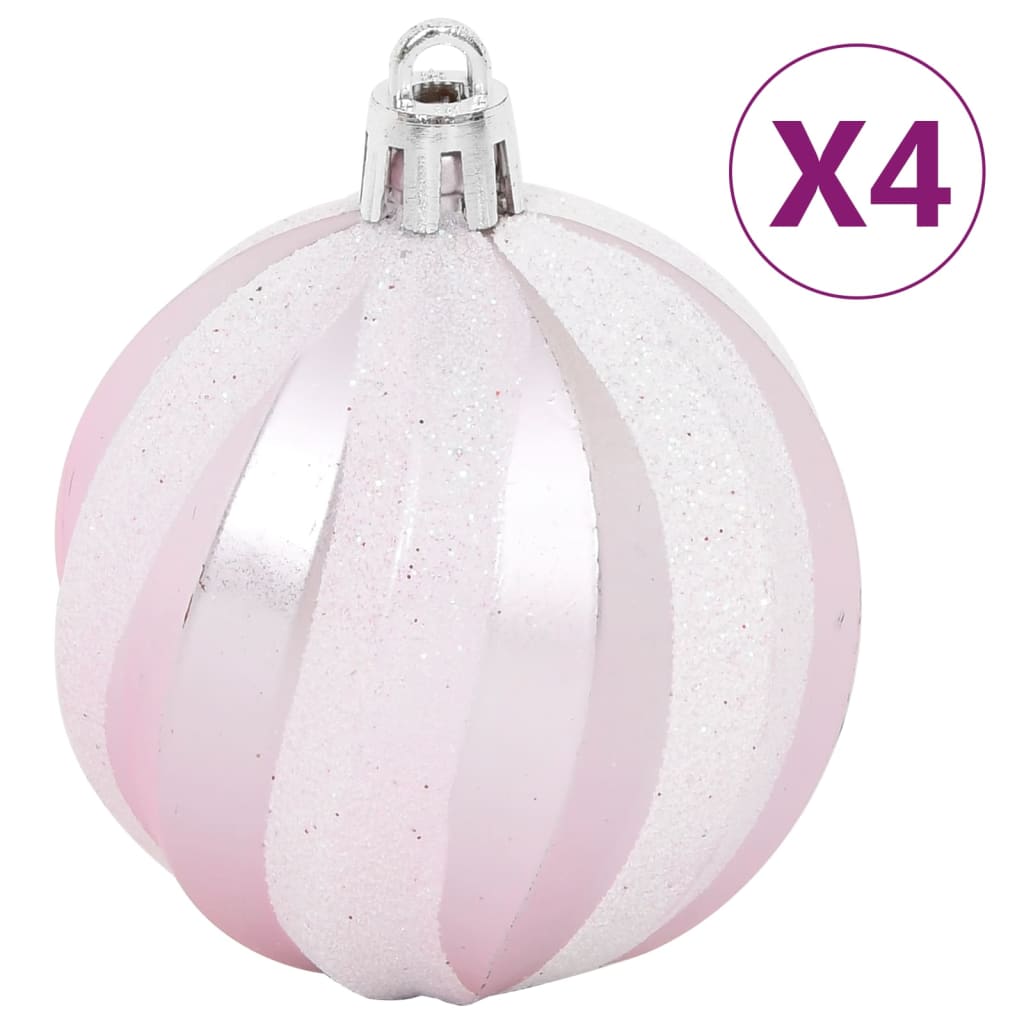 Set Addobbi di Natale 108 pz Bianco e Rosa - homemem39