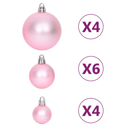 Set Addobbi di Natale 108 pz Bianco e Rosa - homemem39