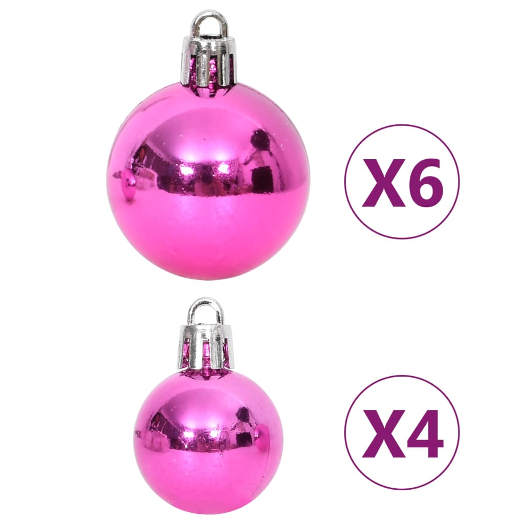 Set Addobbi di Natale 108 pz Bianco e Rosa - homemem39