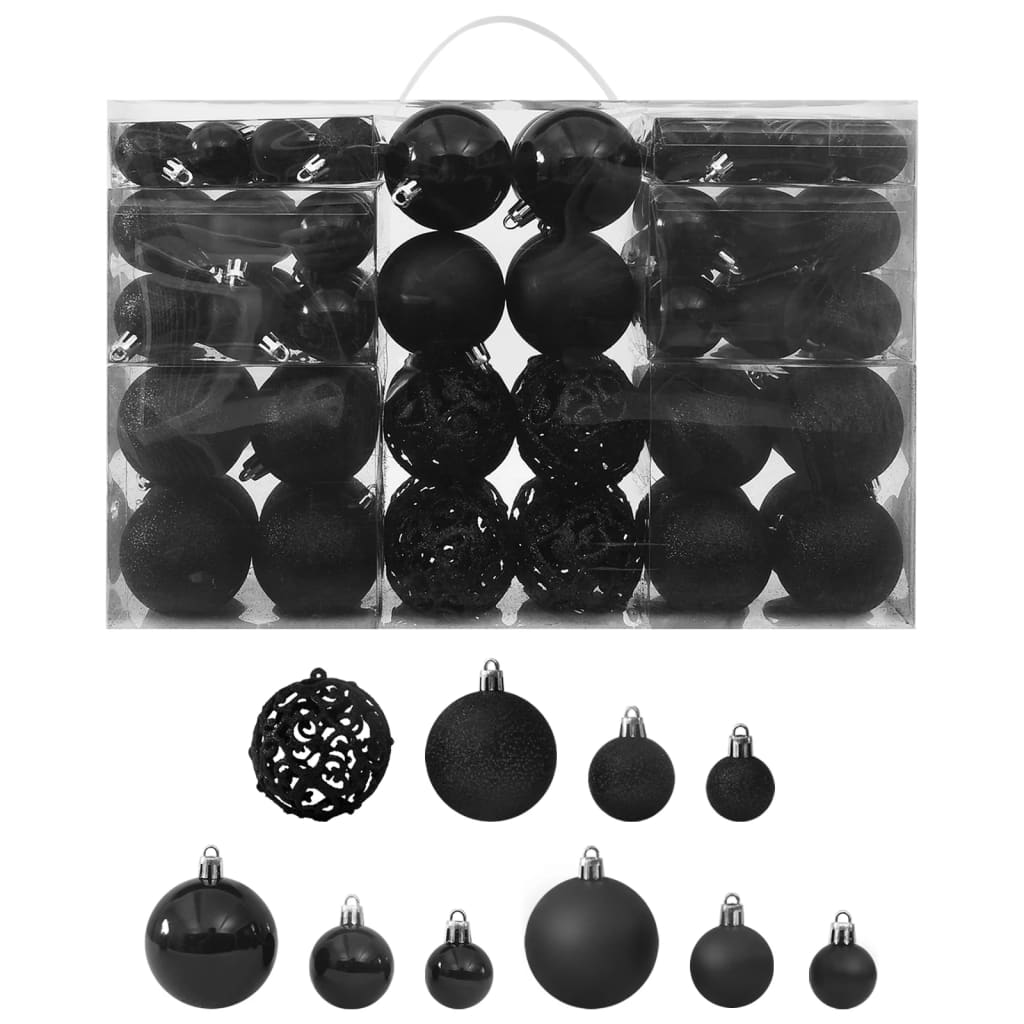 Set Palline di Natale 100 pz Nero - homemem39